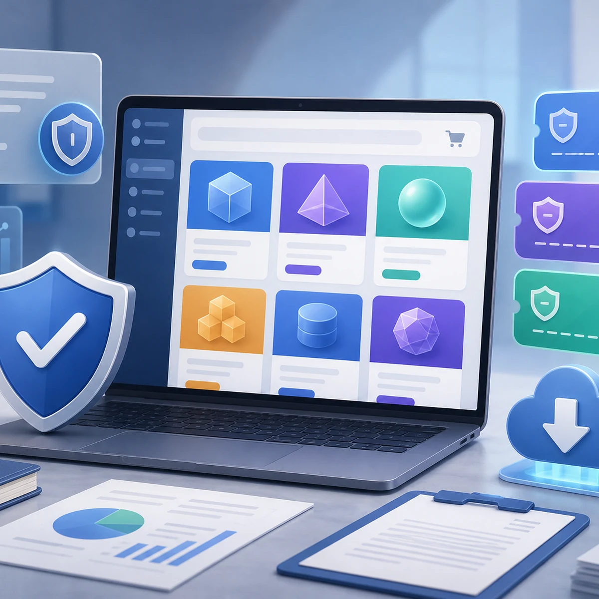 Software licenses for Windows, Office, and device protection